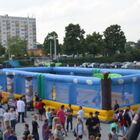 Beachvolleyballfeld betriebsbereit